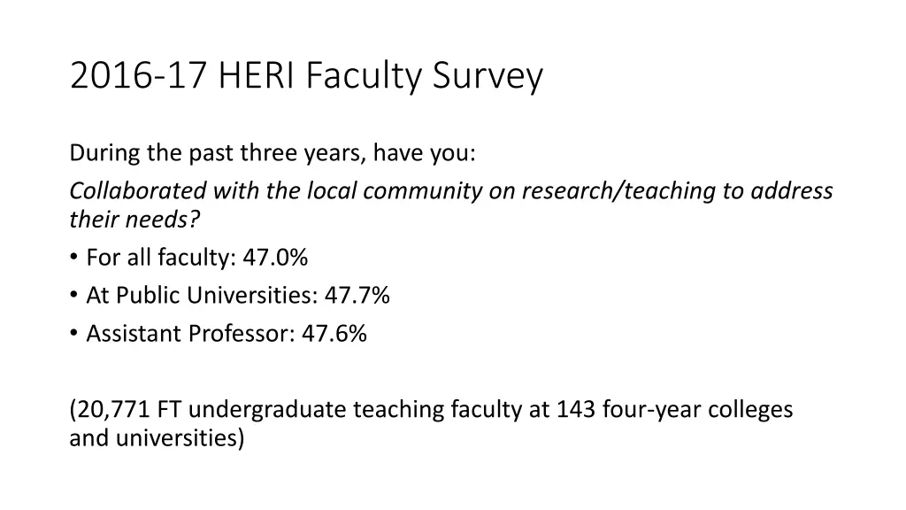 2016 17 heri faculty survey