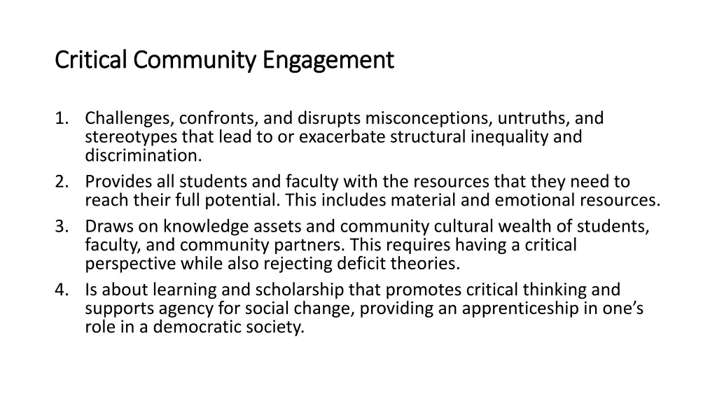 critical community engagement critical community