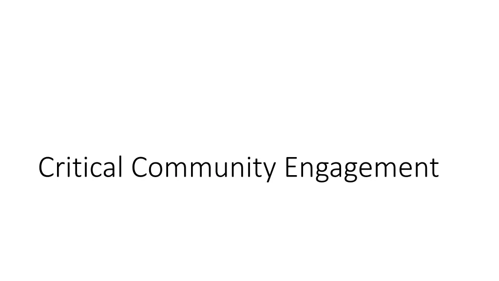 critical community engagement