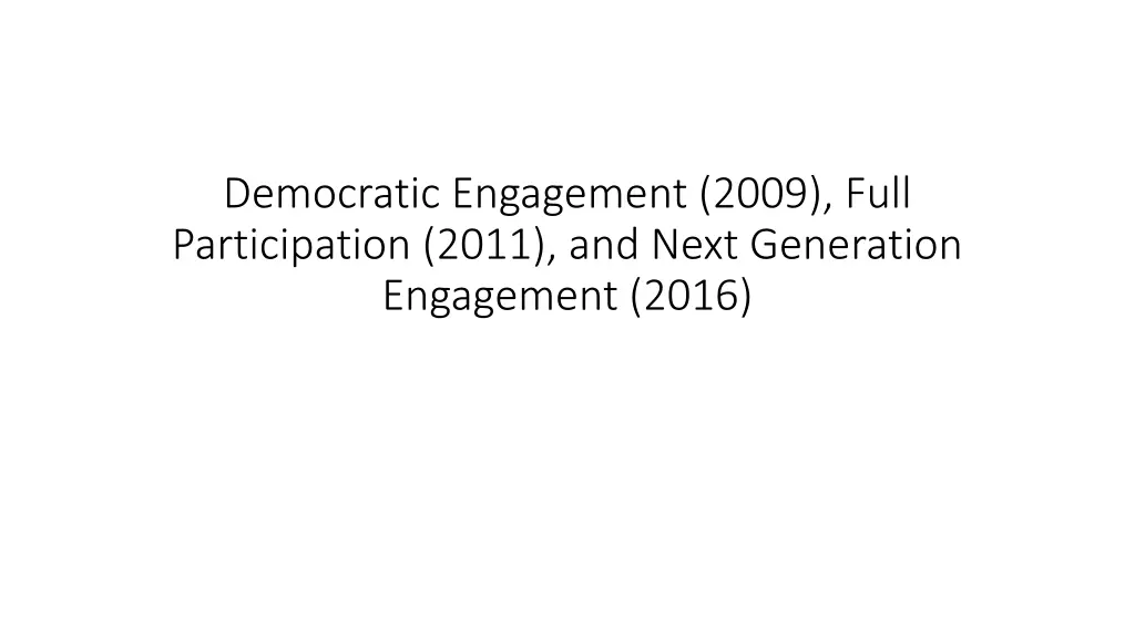 democratic engagement 2009 full participation