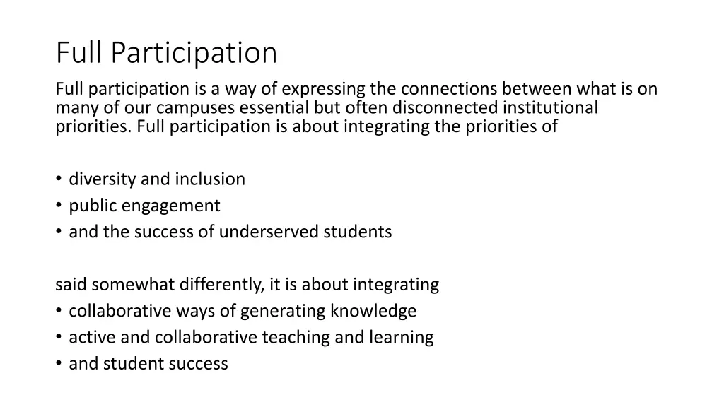 full participation full participation