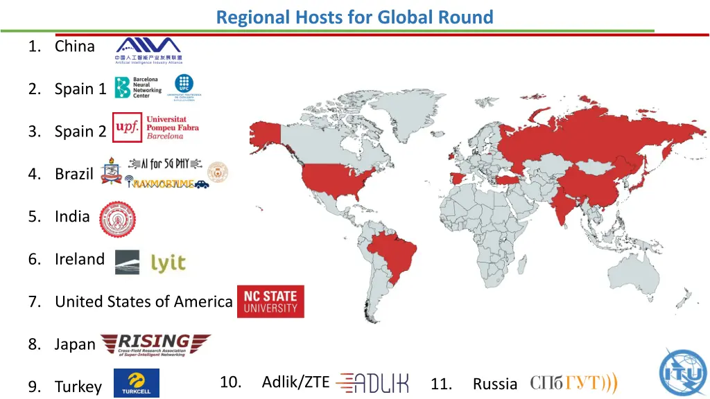 regional hosts for global round