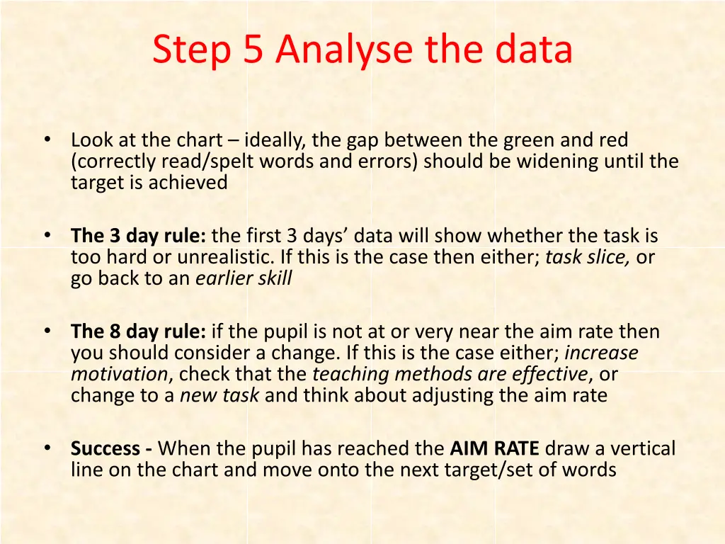 step 5 analyse the data