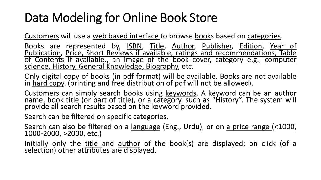 data modeling for online book store data modeling