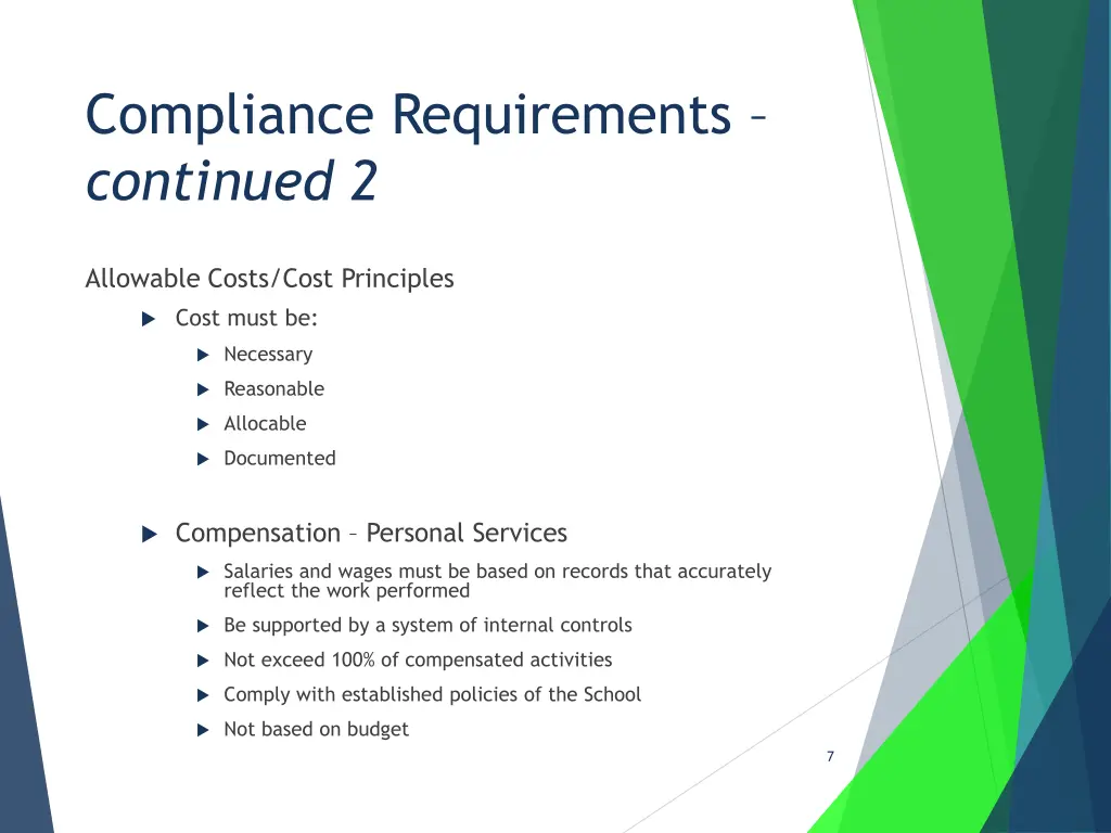 compliance requirements continued 2