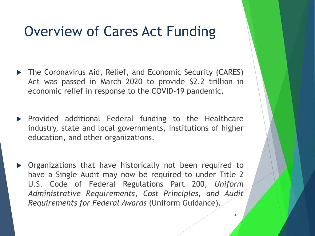 overview of cares act funding