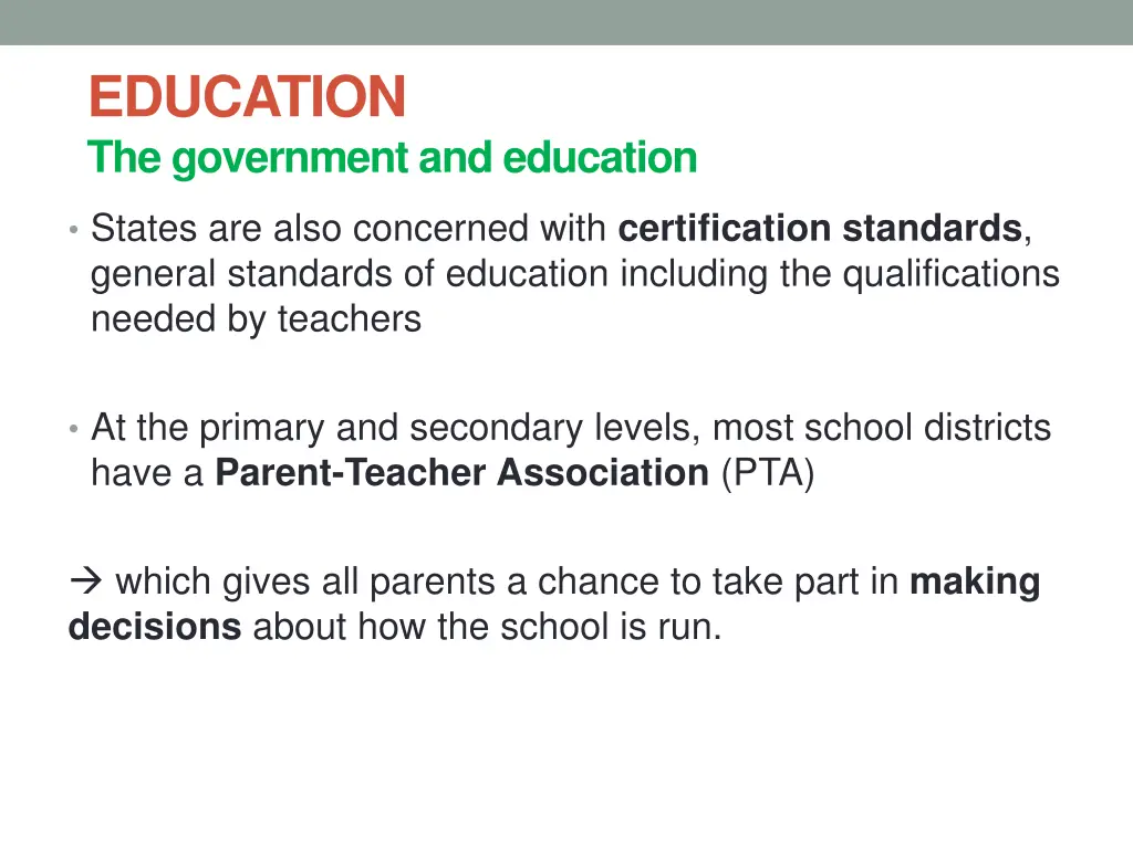 education the government and education 1