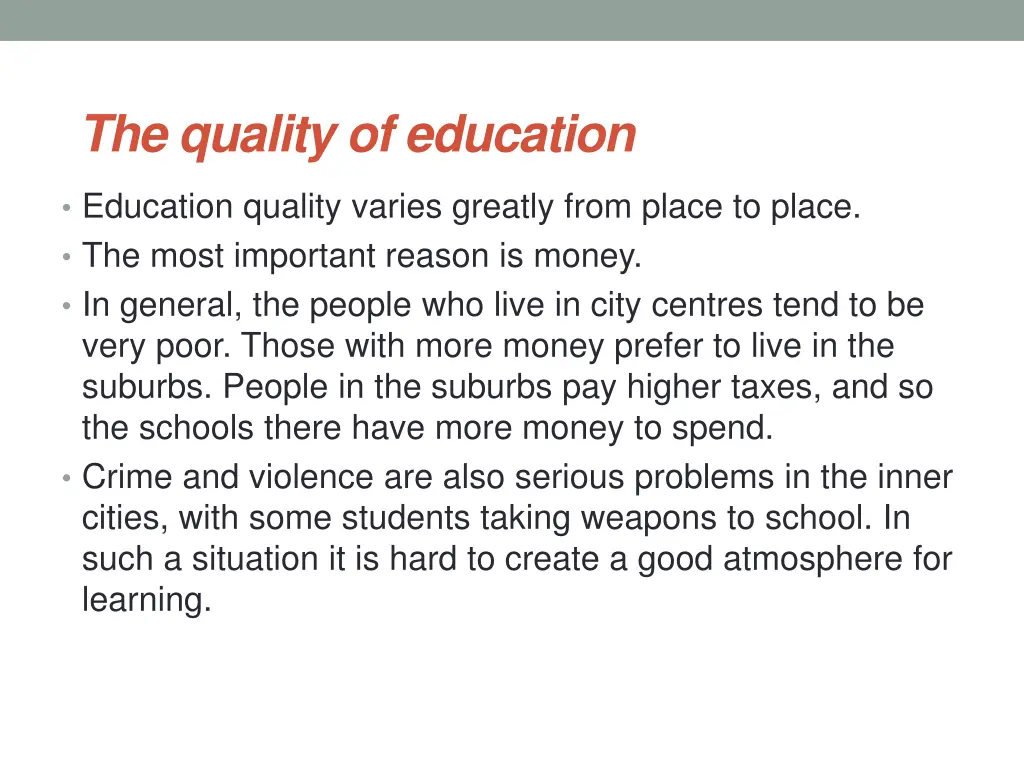 the quality of education 1