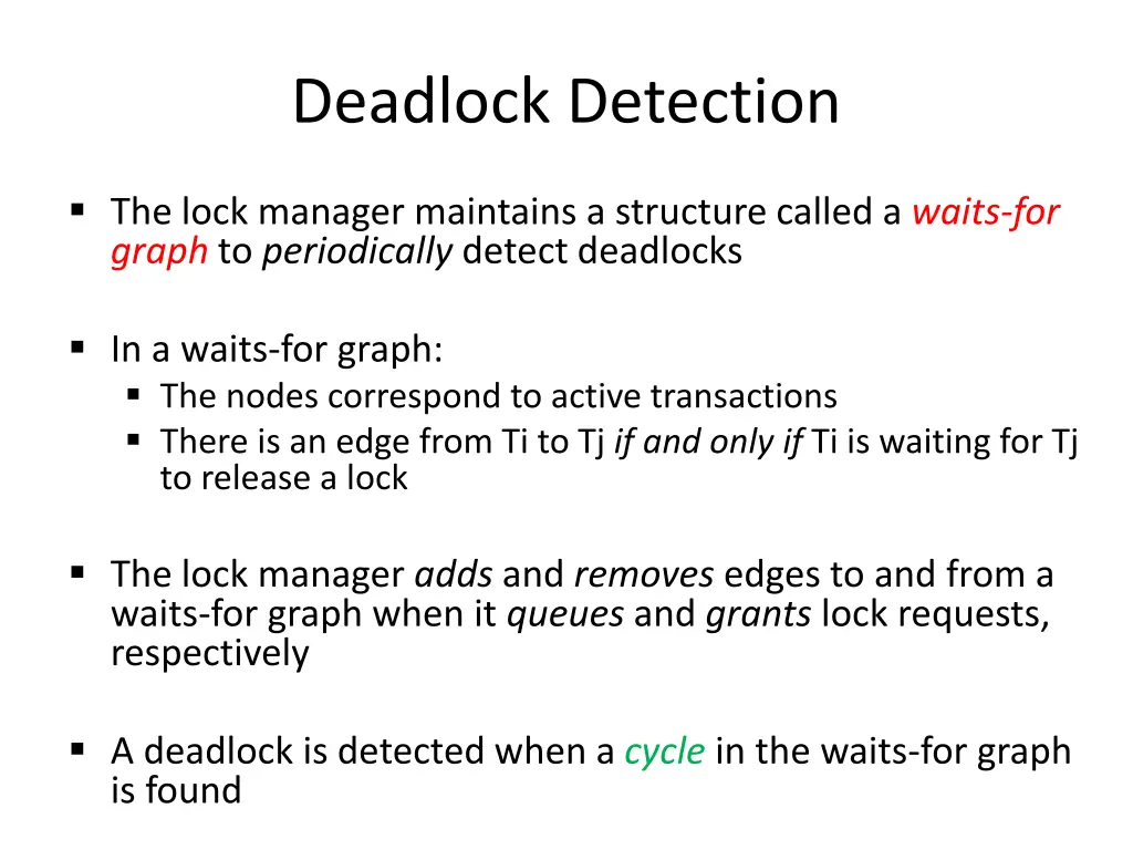 deadlock detection