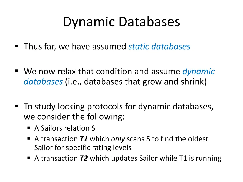 dynamic databases