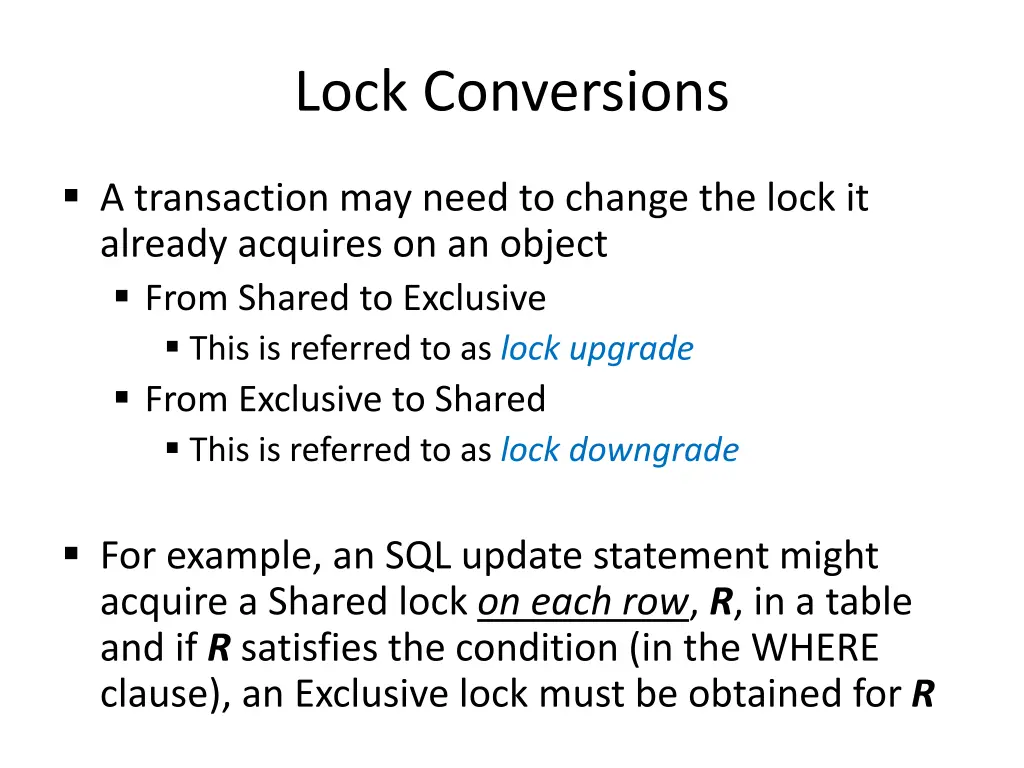 lock conversions