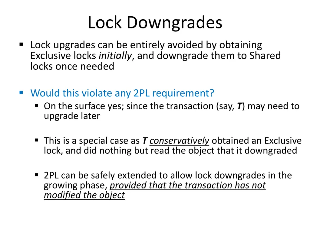 lock downgrades