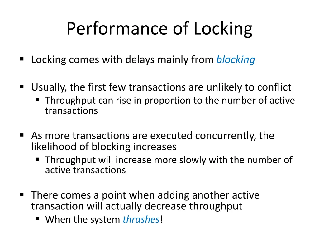 performance of locking