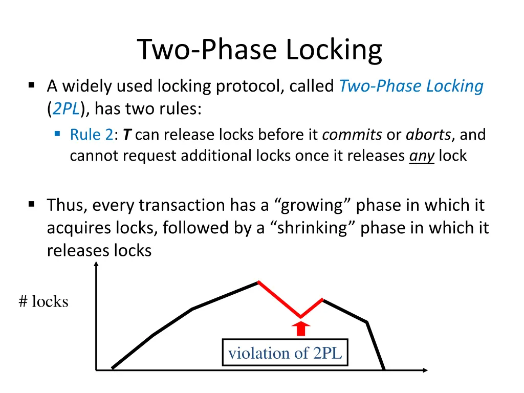 two phase locking a widely used locking protocol 1