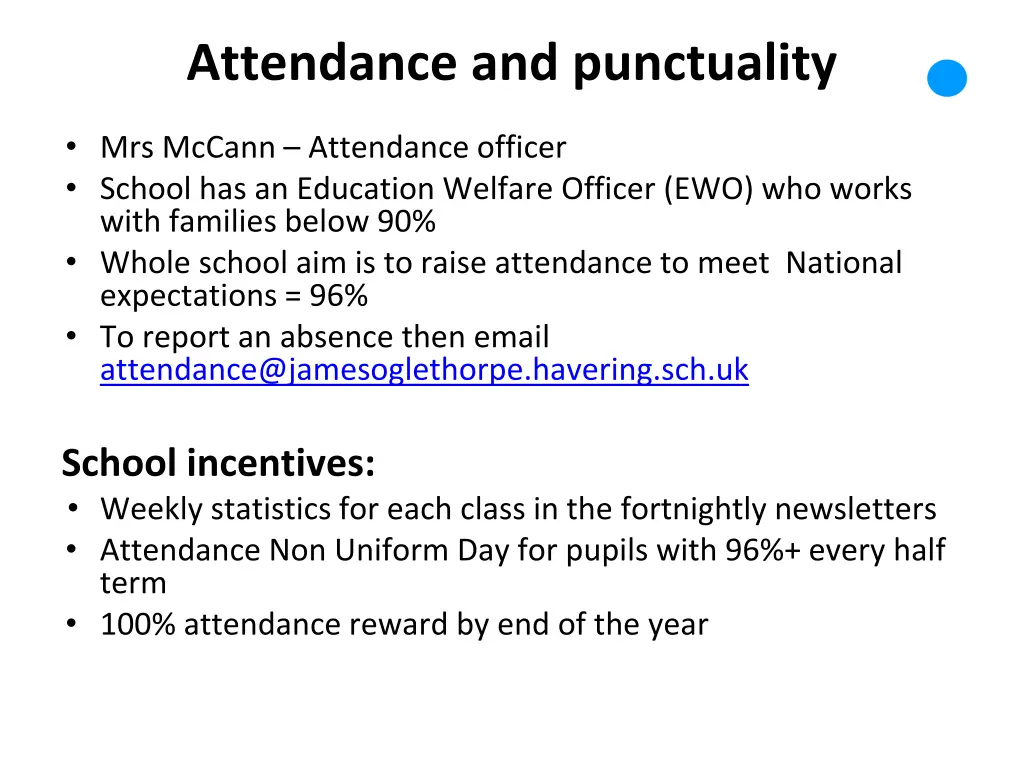 attendance and punctuality