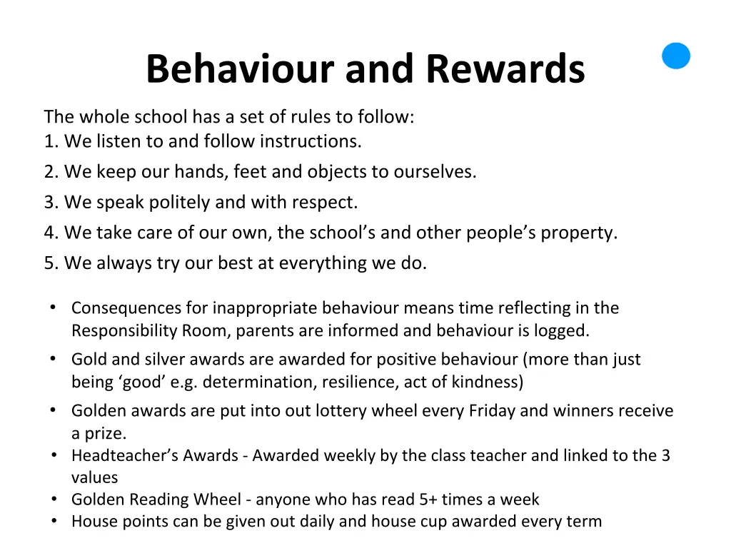 behaviour and rewards