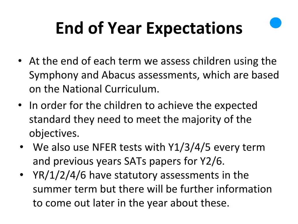 end of year expectations