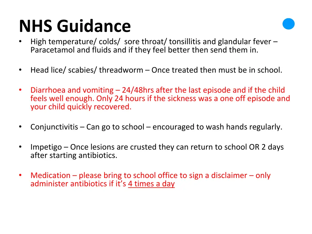 nhs guidance high temperature colds sore throat