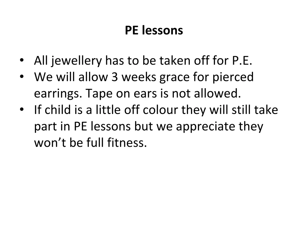 pe lessons