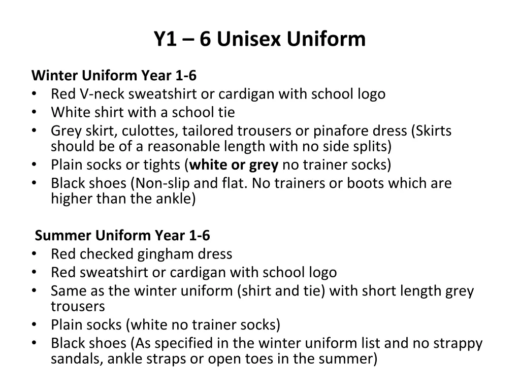 y1 6 unisex uniform