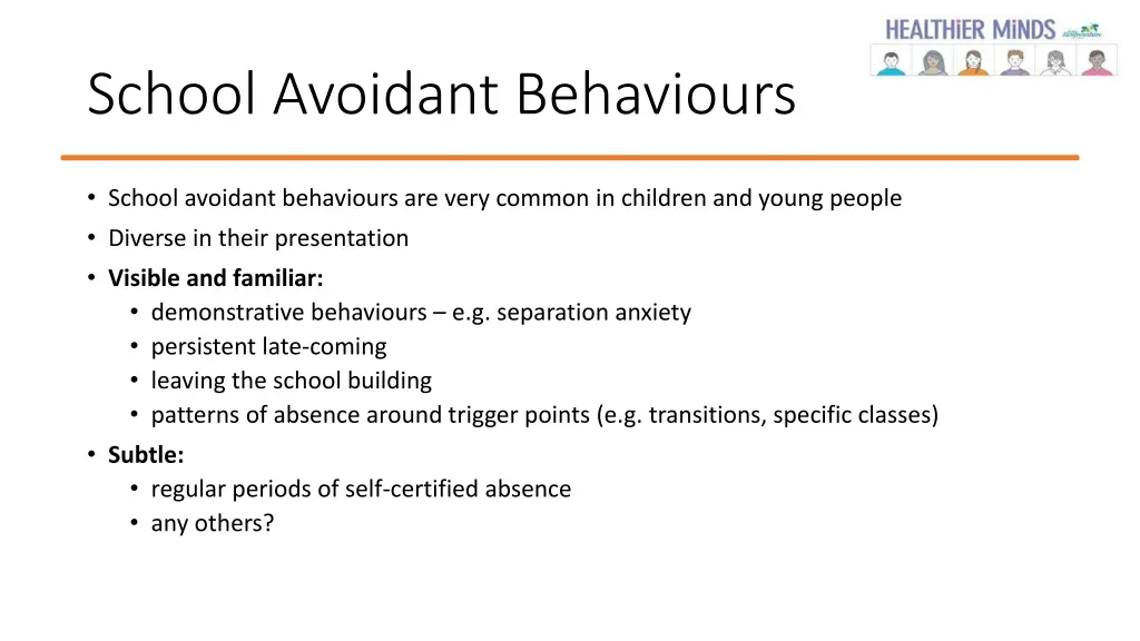 school avoidant behaviours