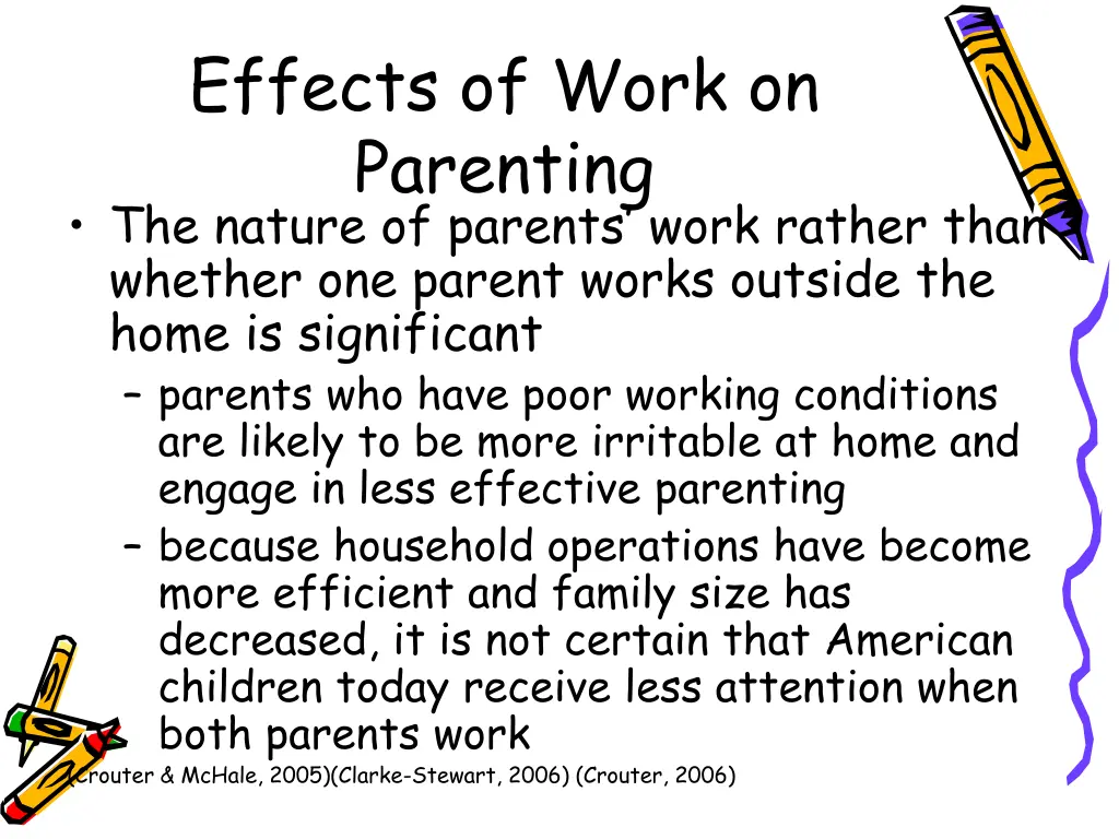 effects of work on parenting the nature