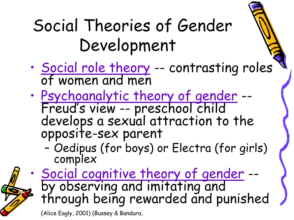 social theories of gender development social role