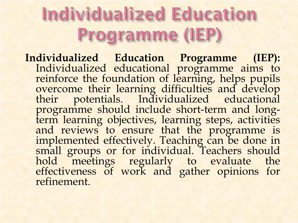 individualized individualized educational