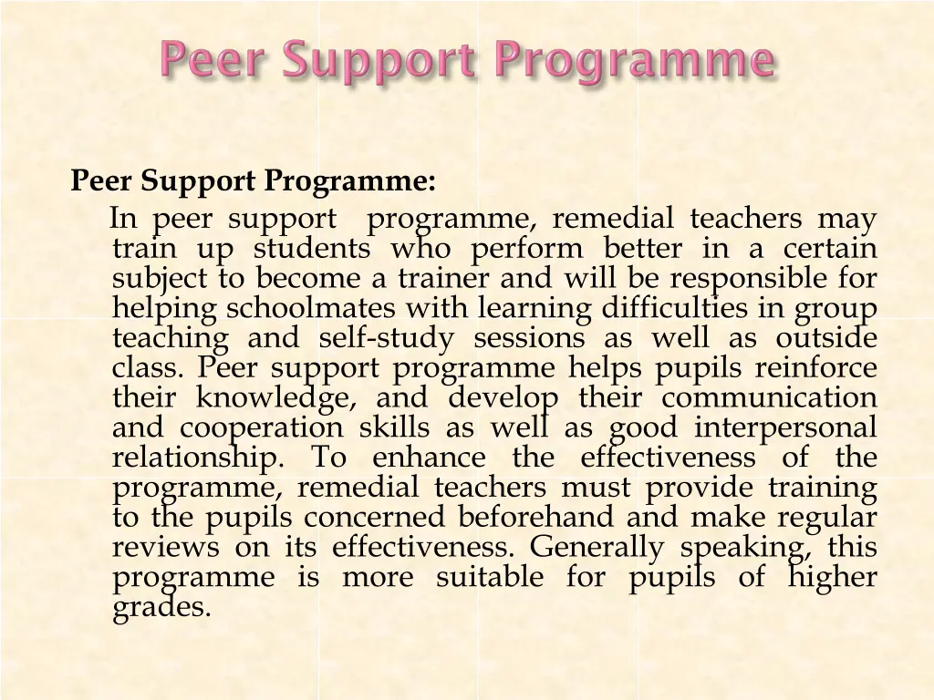 peer support programme in peer support train