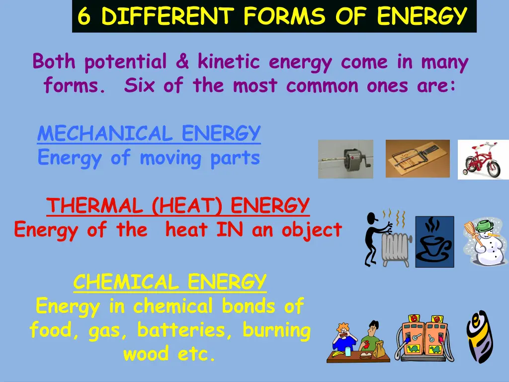 6 different forms of energy