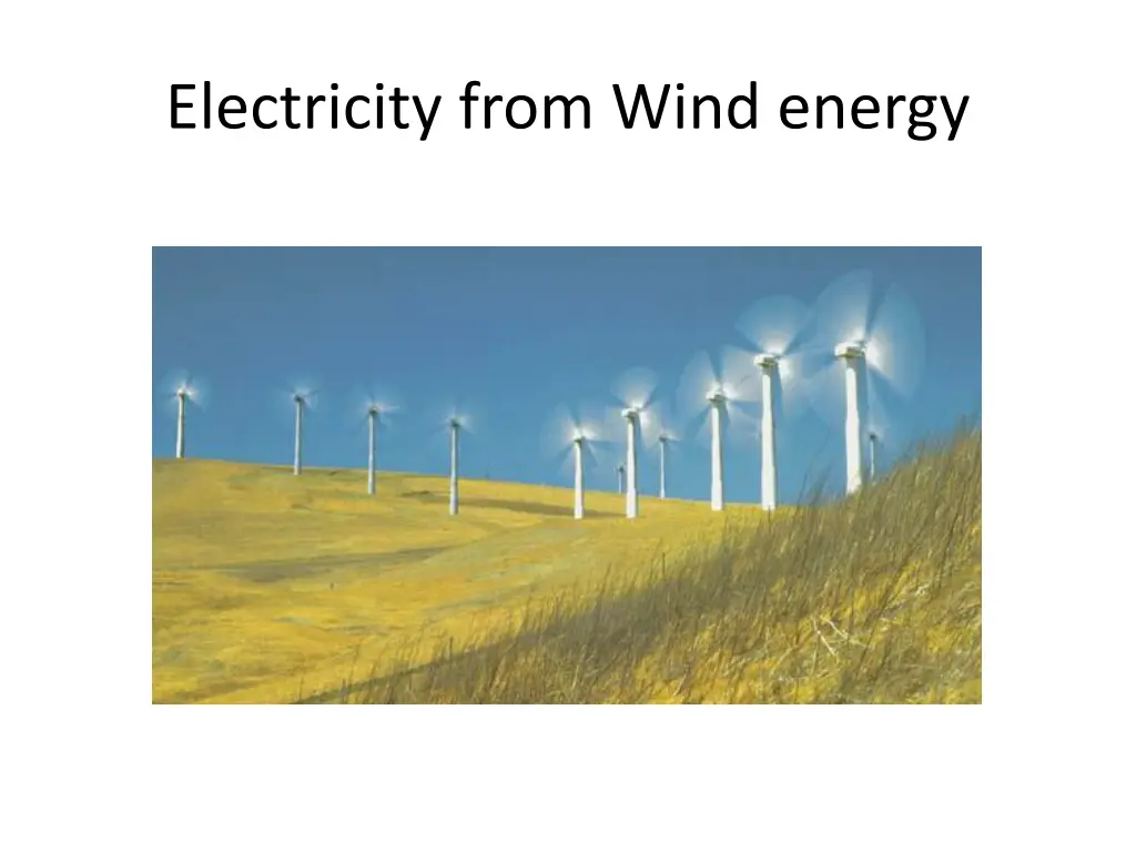 electricity from wind energy