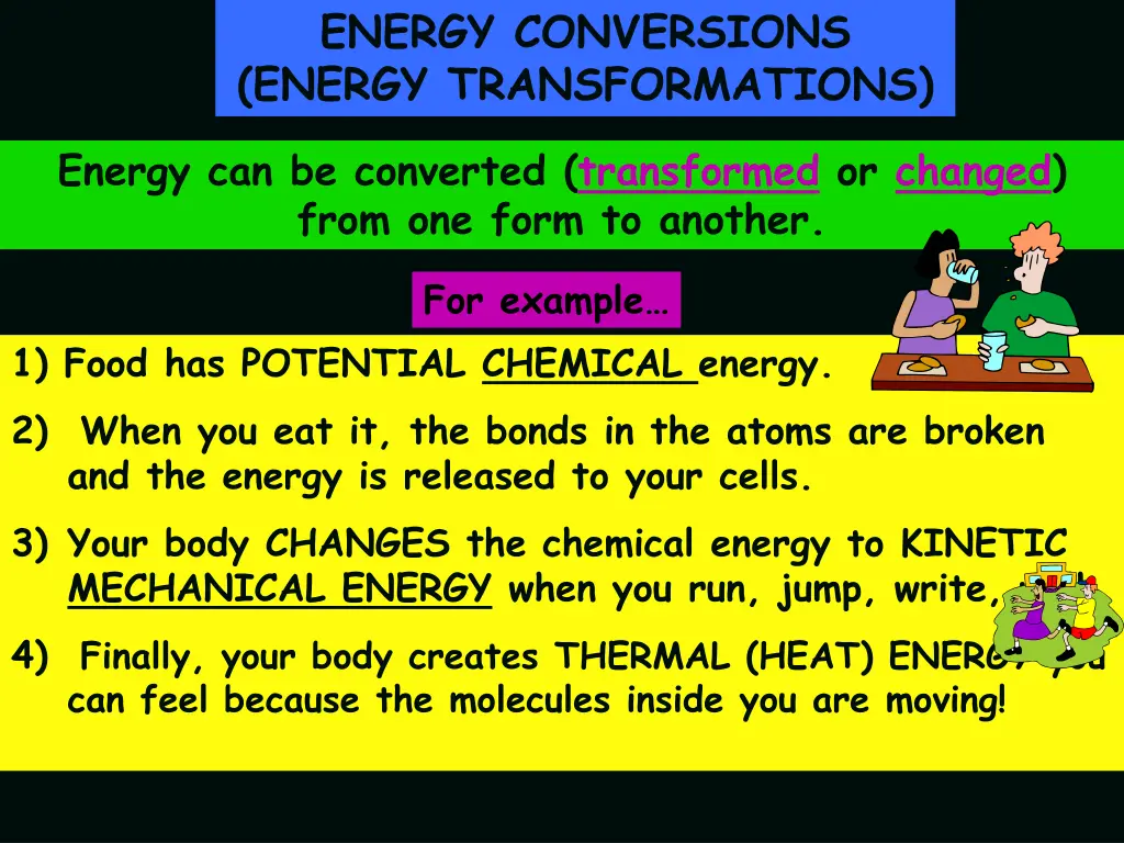 energy conversions energy transformations