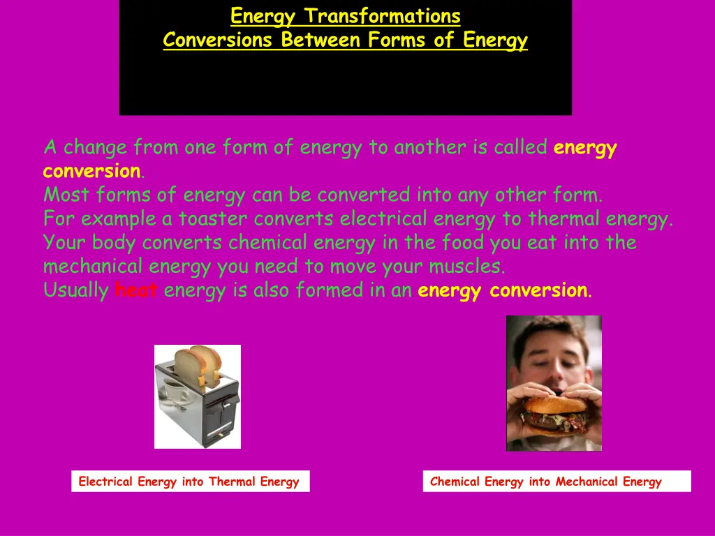 energy transformations conversions between forms