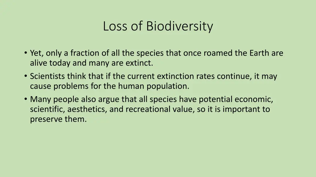 loss of biodiversity 1