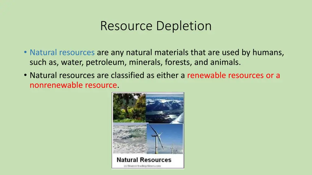 resource depletion