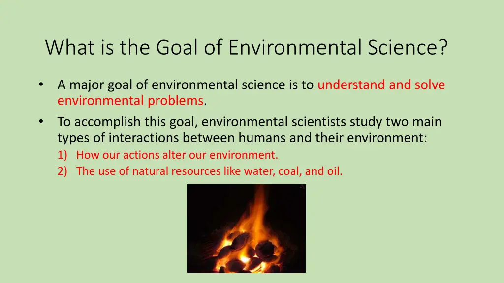 what is the goal of environmental science