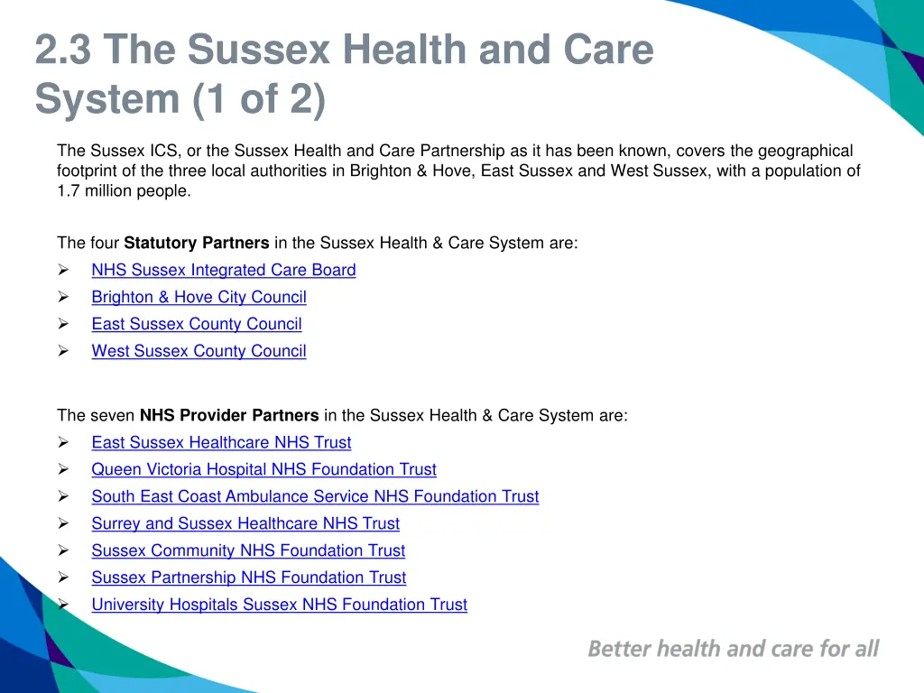 2 3 the sussex health and care system 1 of 2