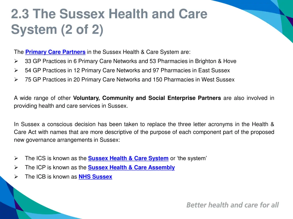 2 3 the sussex health and care system 2 of 2