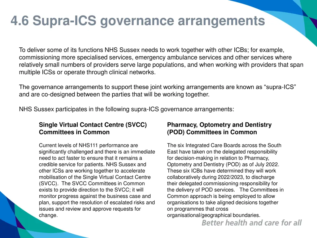 4 6 supra ics governance arrangements