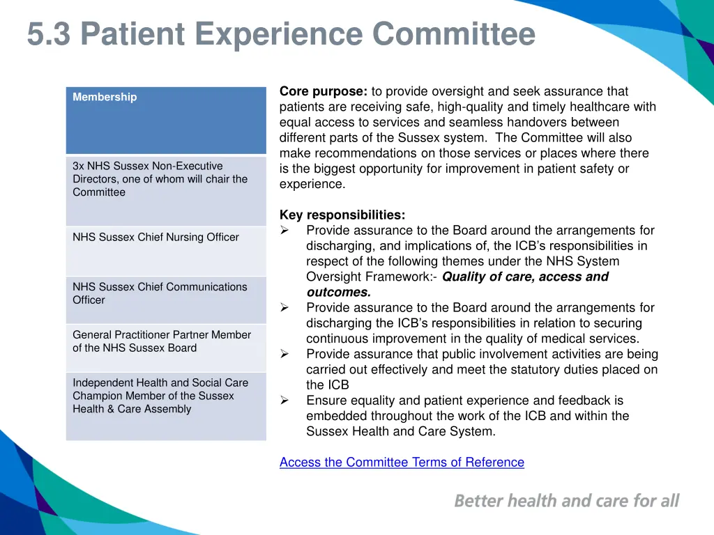 5 3 patient experience committee