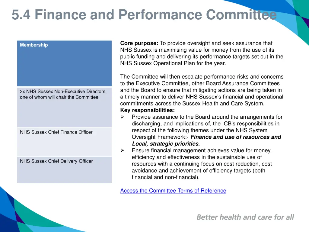 5 4 finance and performance committee