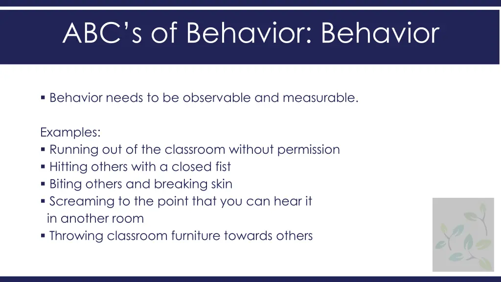 abc s of behavior behavior