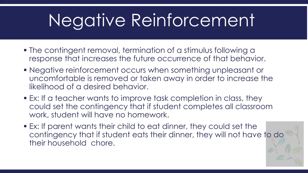 negative reinforcement