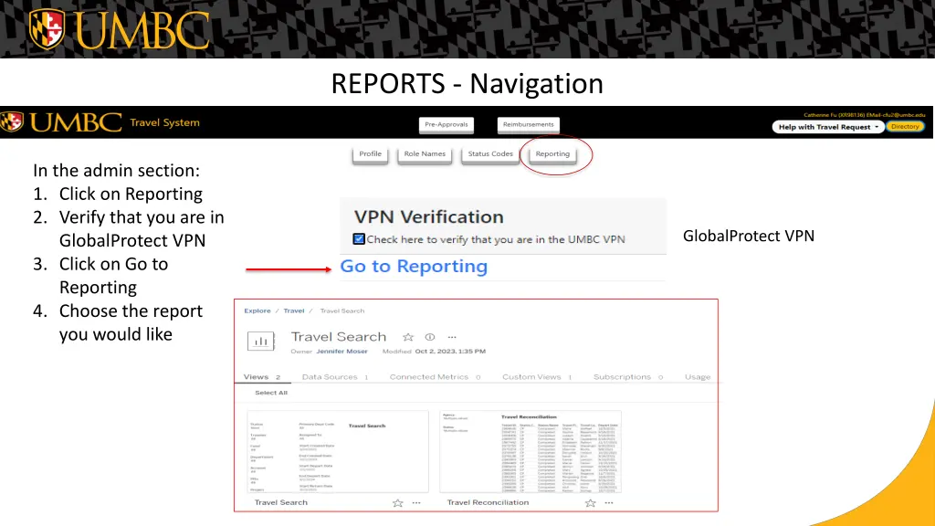 reports navigation