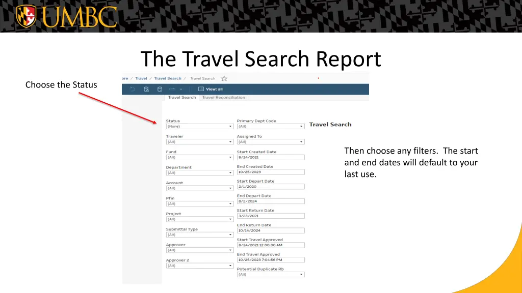 the travel search report