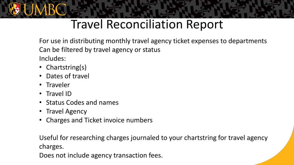 travel reconciliation report