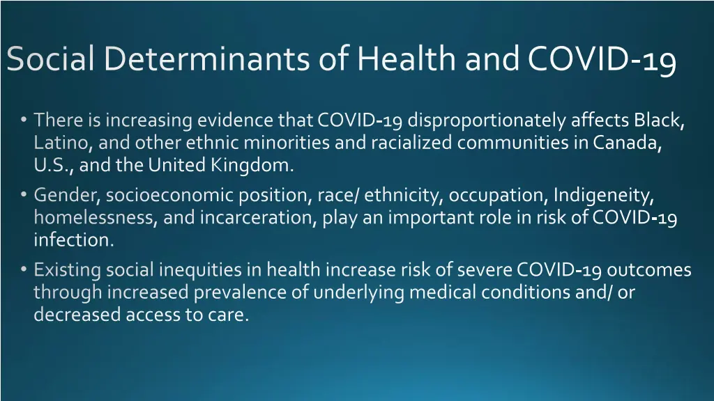 social determinants of health and covid 19