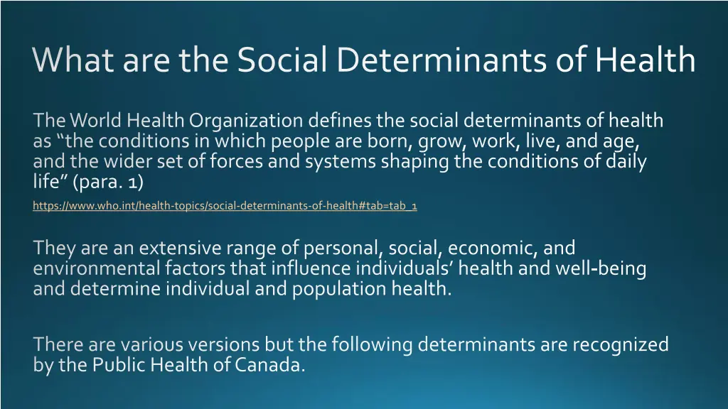 what are the social determinants of health