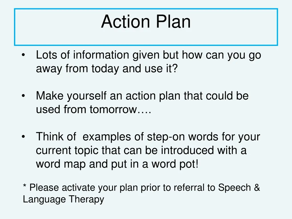 action plan