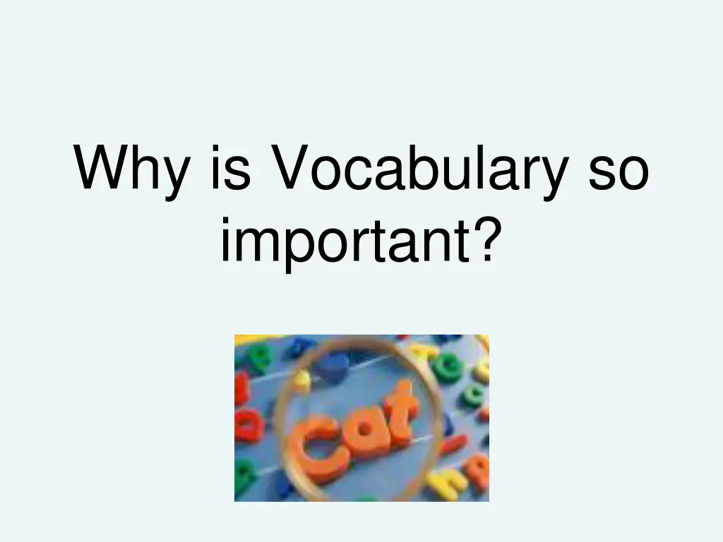 why is vocabulary so important